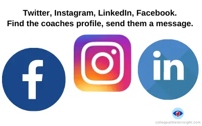 contact coaches on social media